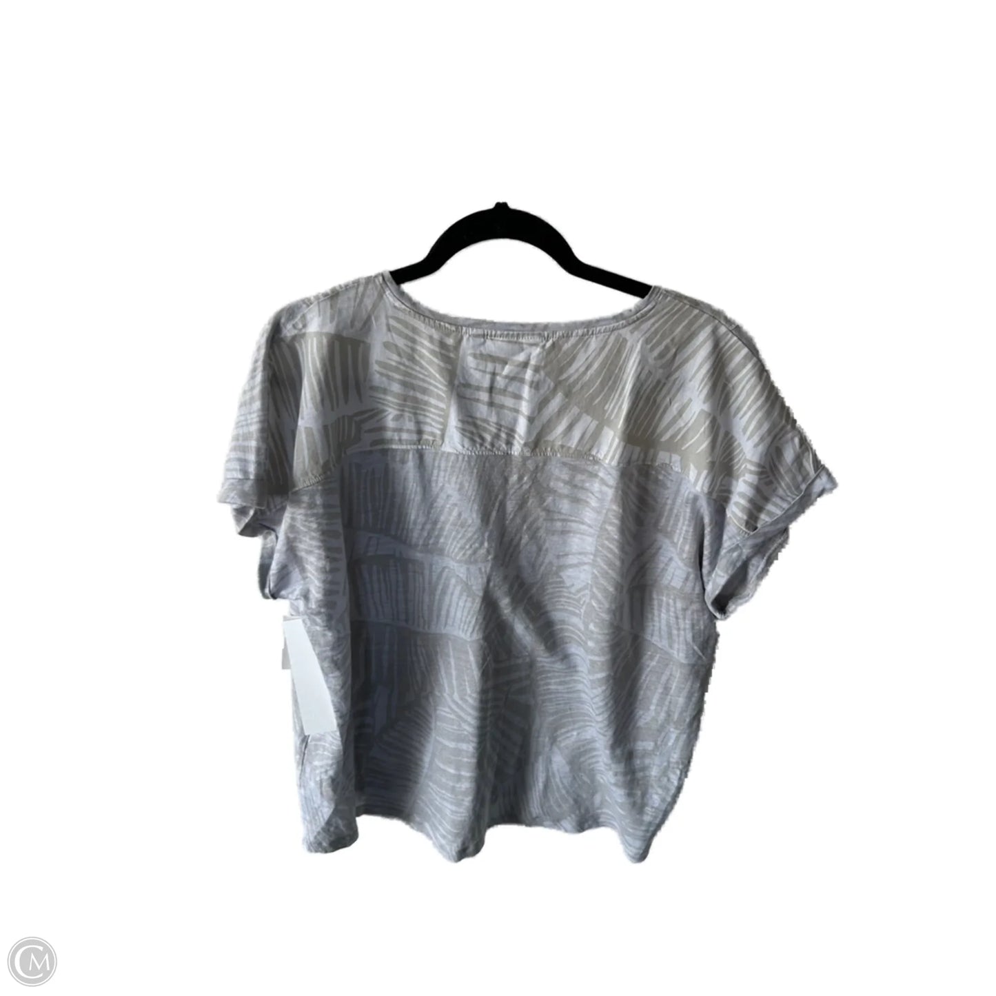 Top Short Sleeve By Chicos In Grey & Tan, Size: L