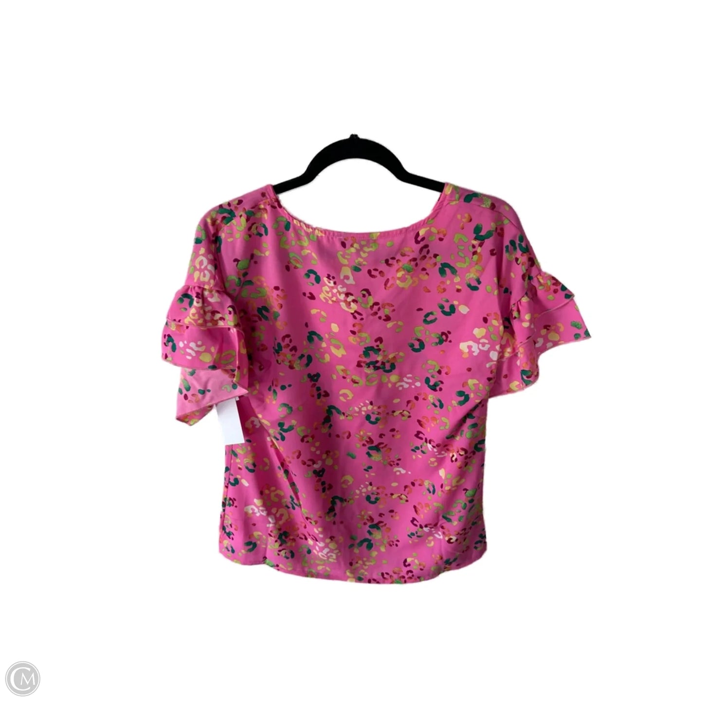 Top Short Sleeve By Heimish Usa In Pink & Yellow, Size: M
