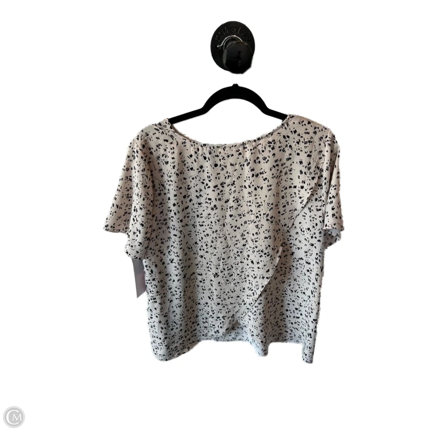 Top Short Sleeve By Cmc In Black & Cream, Size: L