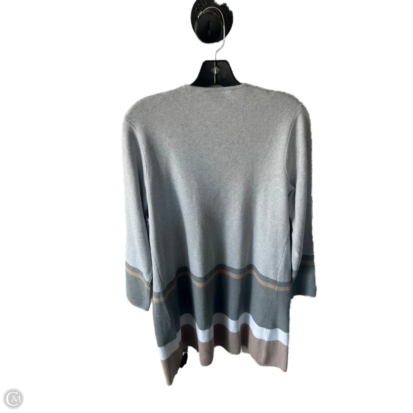 Sweater Cardigan By Fortune & Ivy In Grey & Tan, Size: M