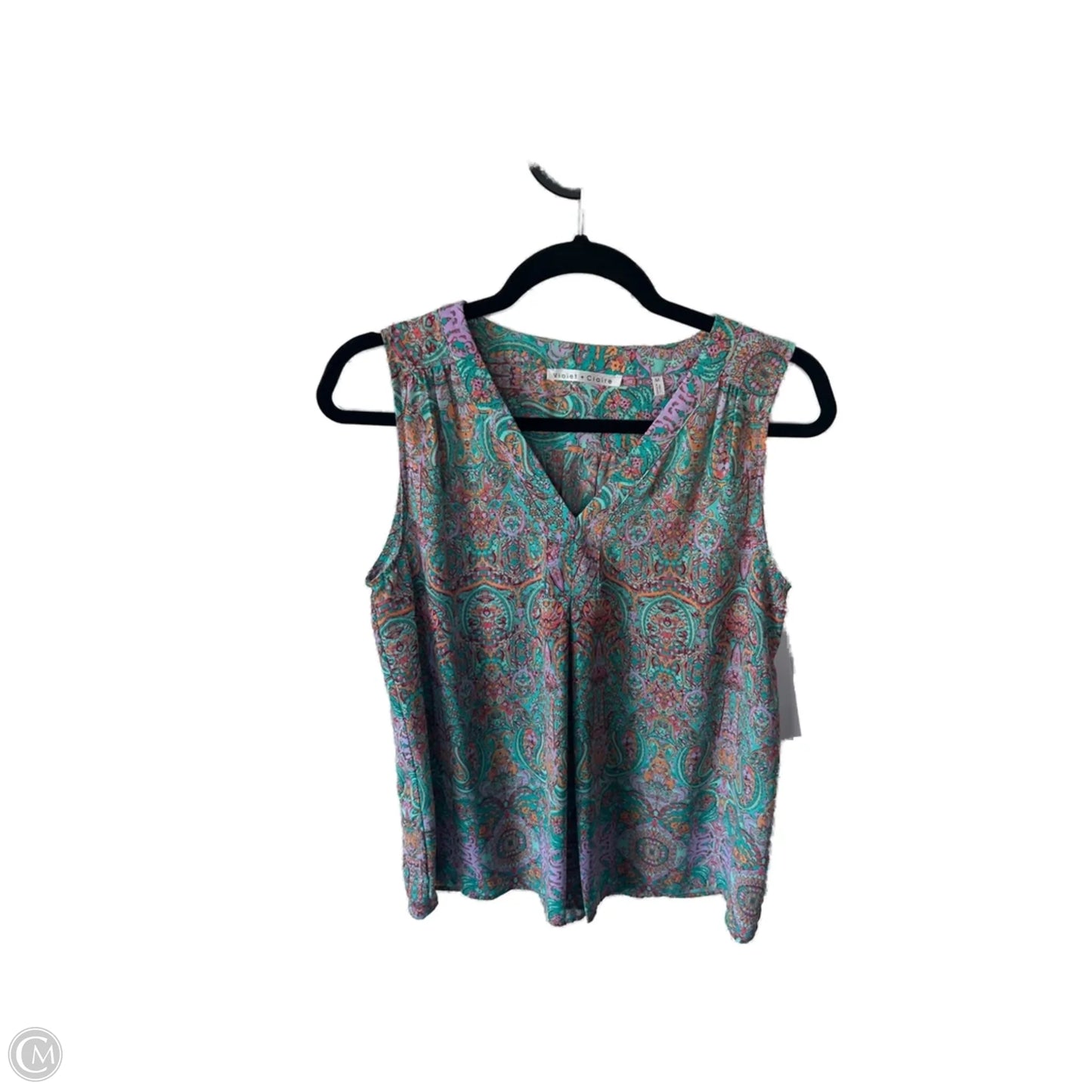 Top Sleeveless By Violet And Claire In Green & Pink, Size: M