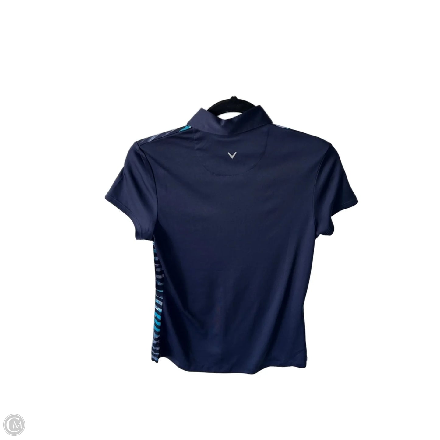 Athletic Top Short Sleeve By Callaway In Blue & Grey, Size: S