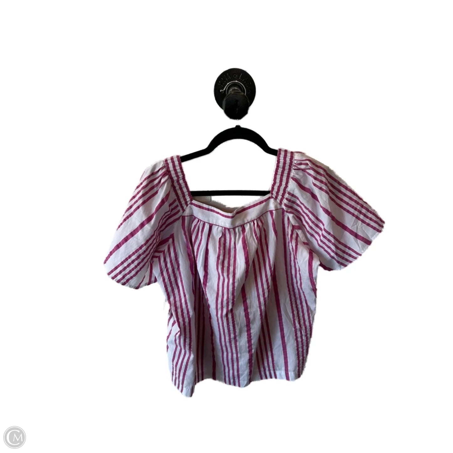 Top Short Sleeve By Loft In Pink & Purple, Size: Lp