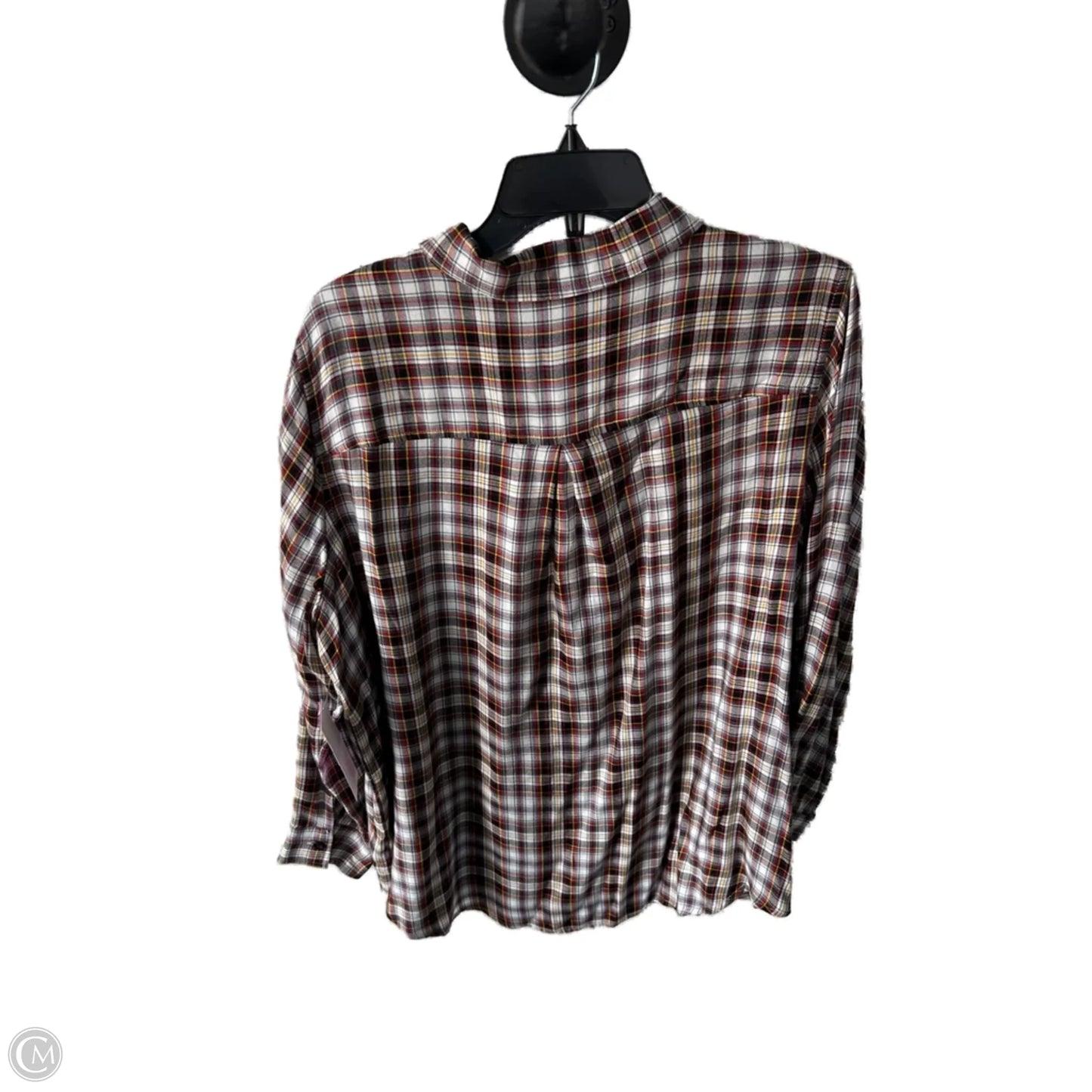 Top Long Sleeve By Terra & Sky In Black & White, Size: 1x