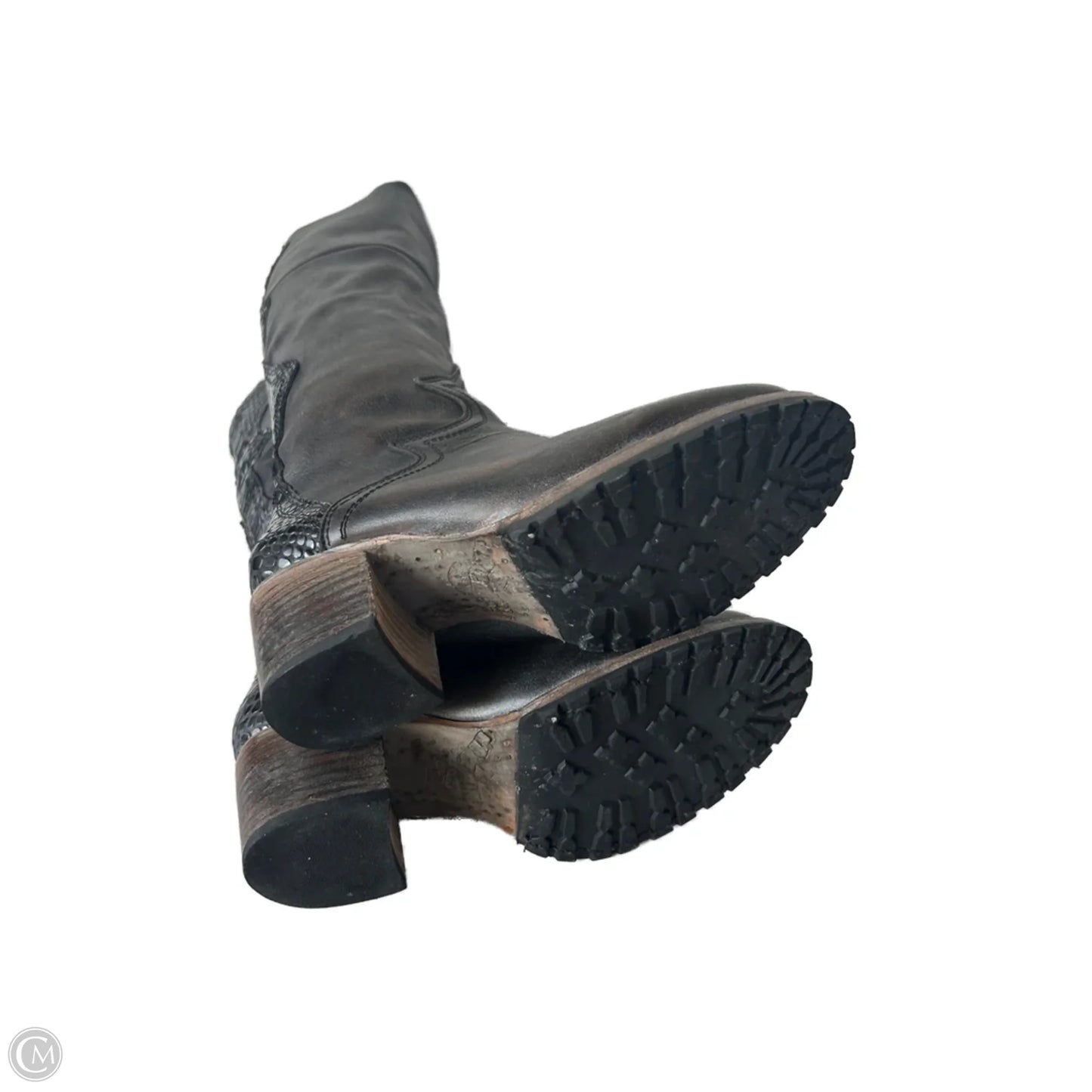 Boots Knee Heels By Freebird In Brown, Size: 7