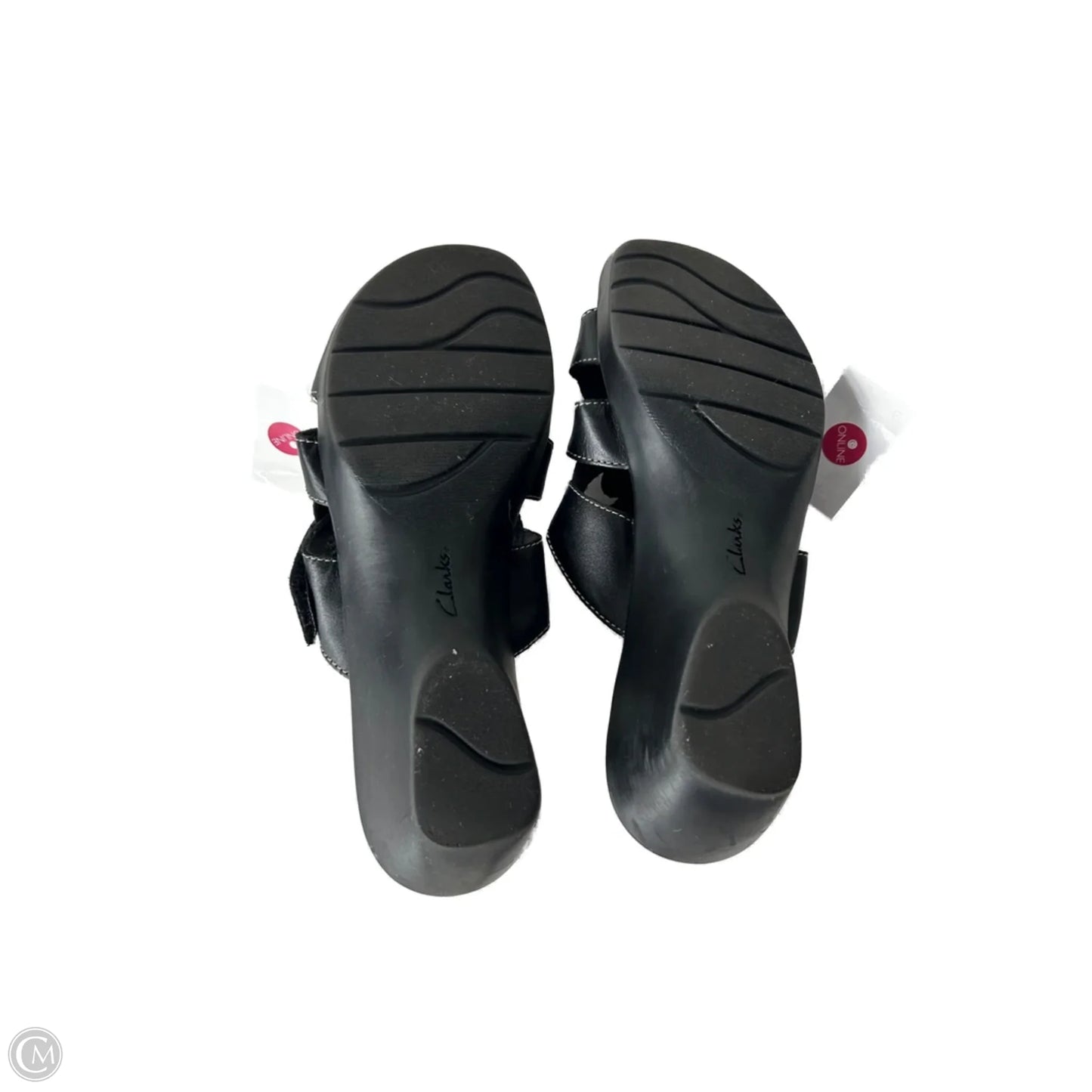 Sandals Heels Wedge By Clarks In Black, Size: 11