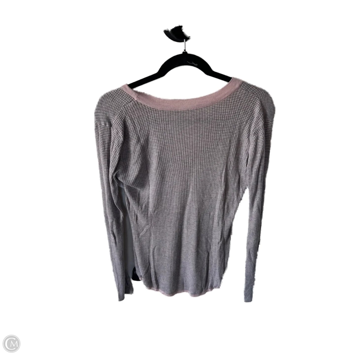Athletic Top Long Sleeve Crewneck By Lululemon In Grey & Pink, Size: M