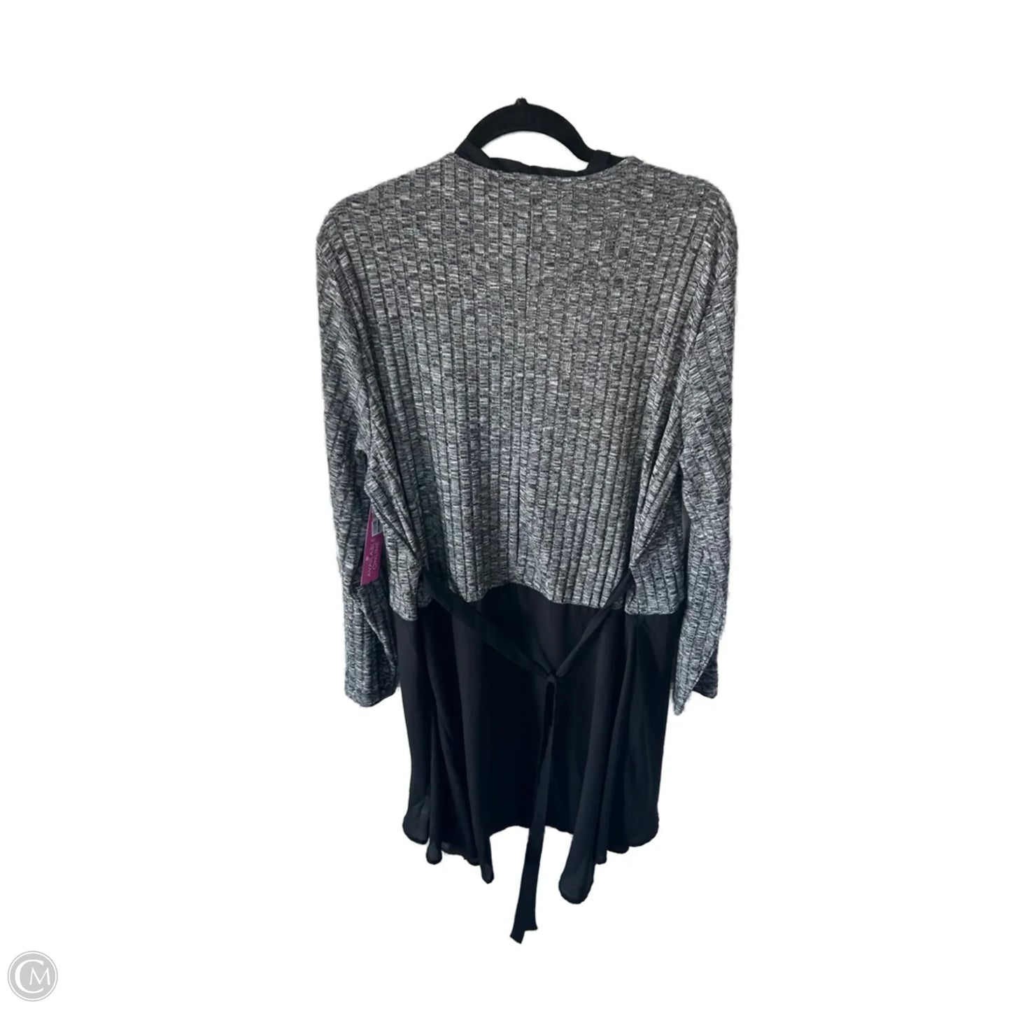Sweater Cardigan By Logo In Black & White, Size: Xl
