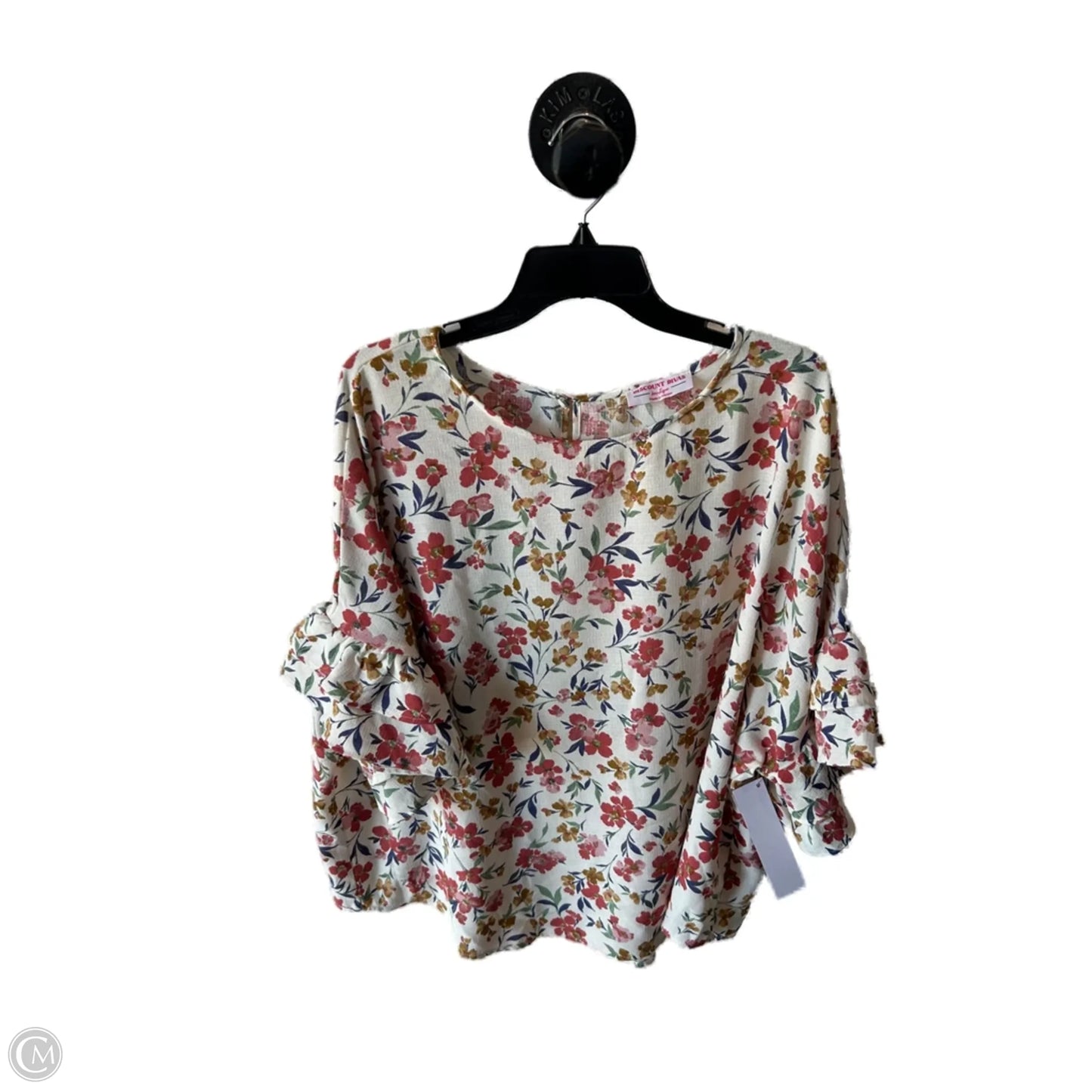 Top Short Sleeve By Clothes Mentor In Pink & White, Size: 2x