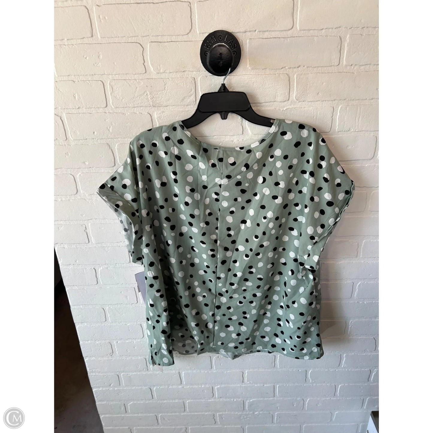 Top 2pc 3/4 Sleeve By Emery Rose In Green & White, Size: 2x