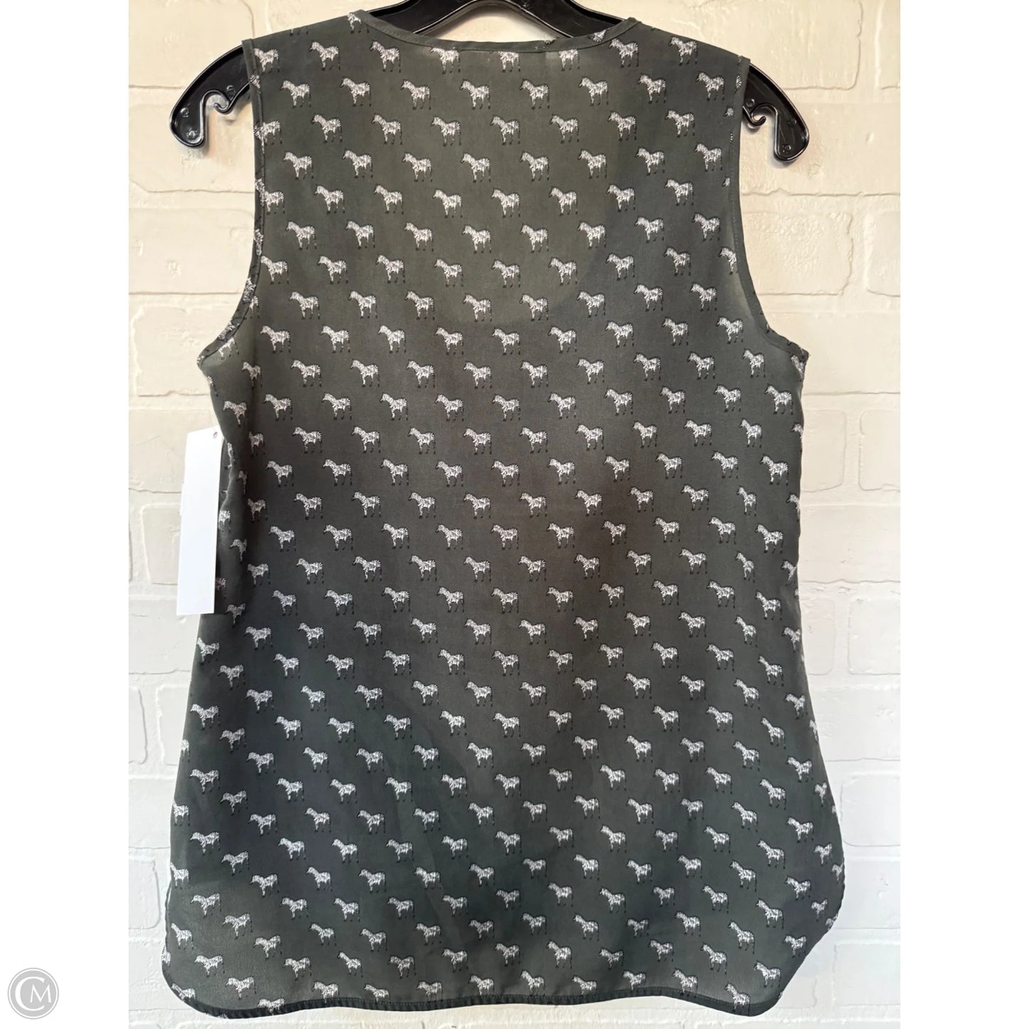 Top Sleeveless By Philosophy In Green & White, Size: S