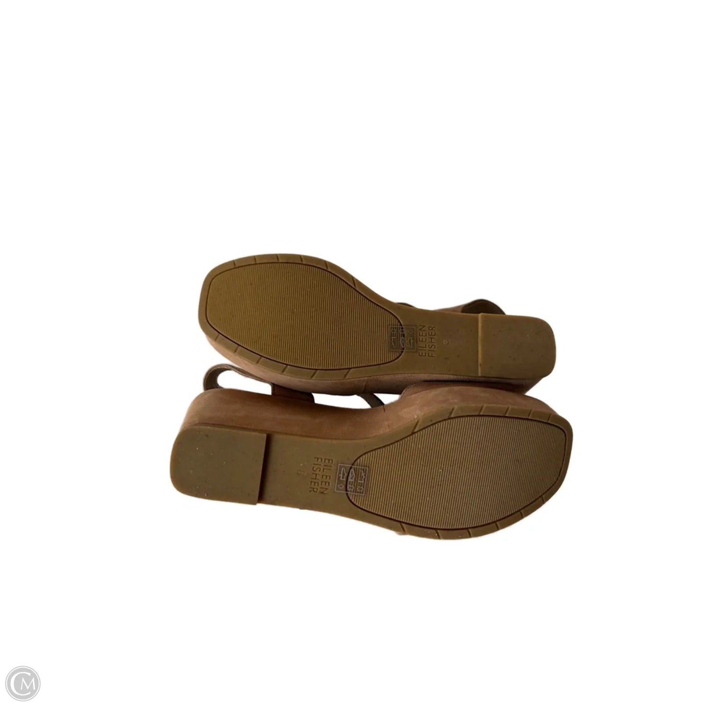 Sandals Heels Wedge By Eileen Fisher In Tan, Size: 8