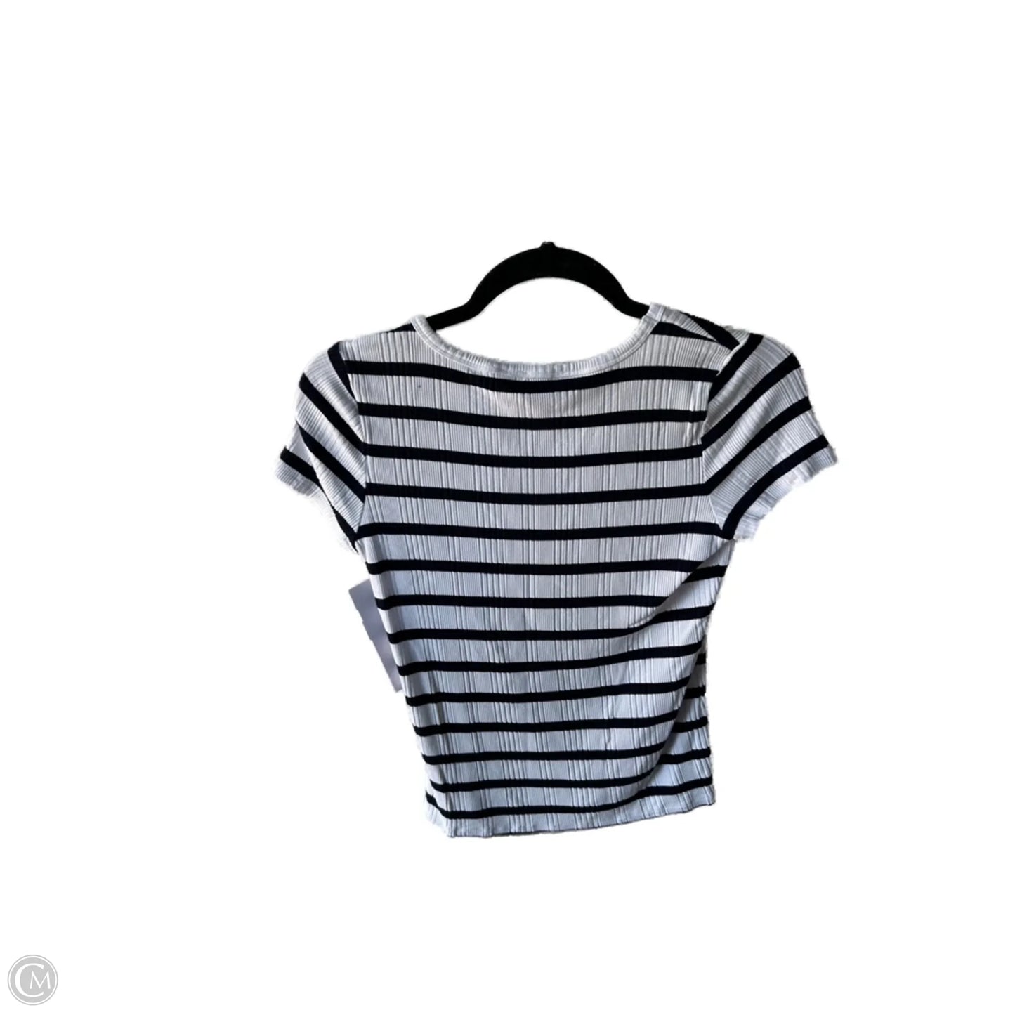 Top Short Sleeve By Cyrus In Blue & White, Size: S