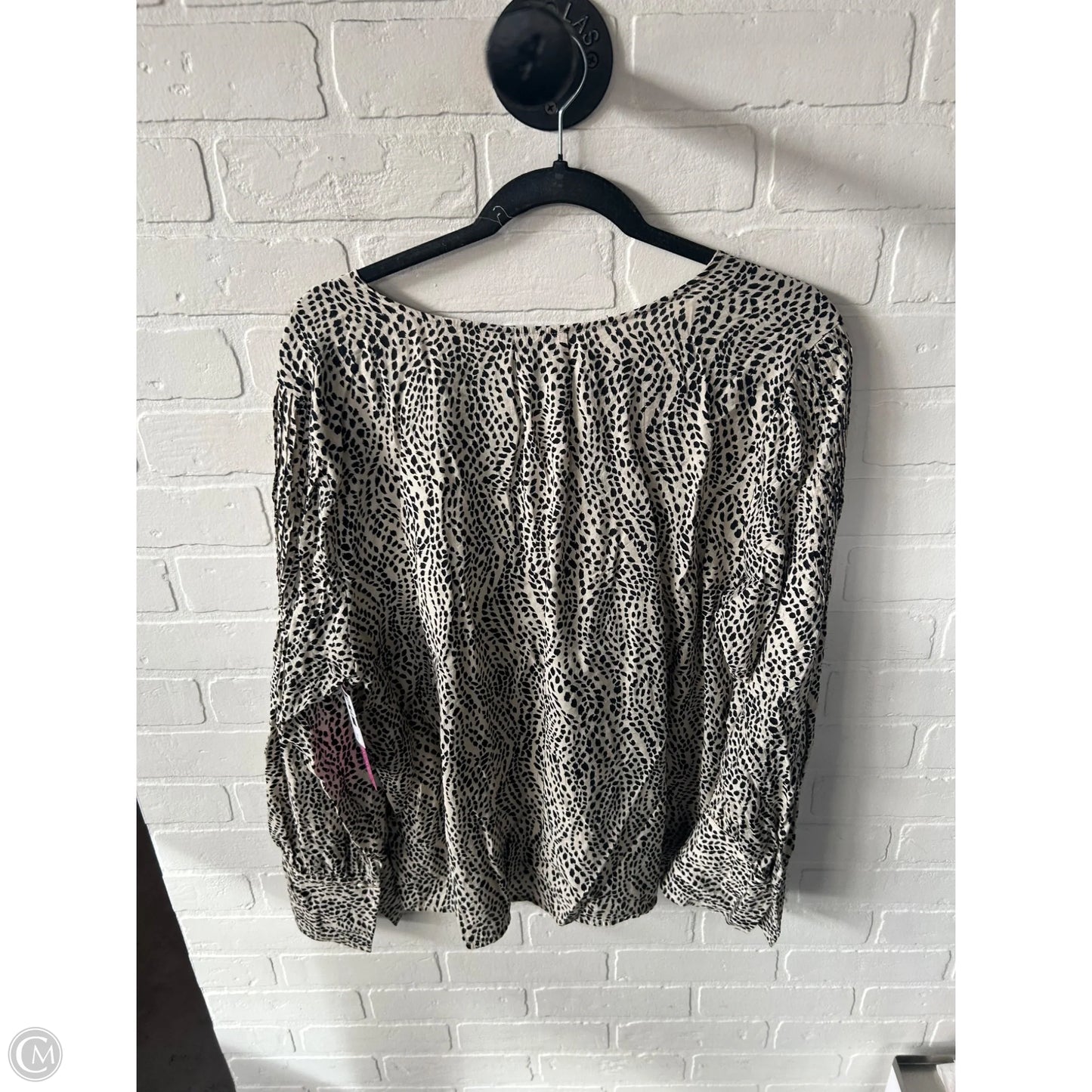 Top Long Sleeve By Simply Vera In Black & Cream, Size: Xl
