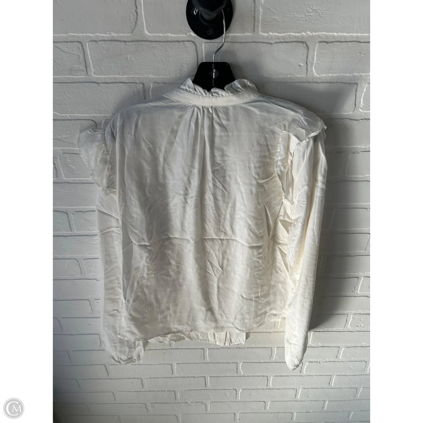 Top Long Sleeve By Evereve In Ivory, Size: L