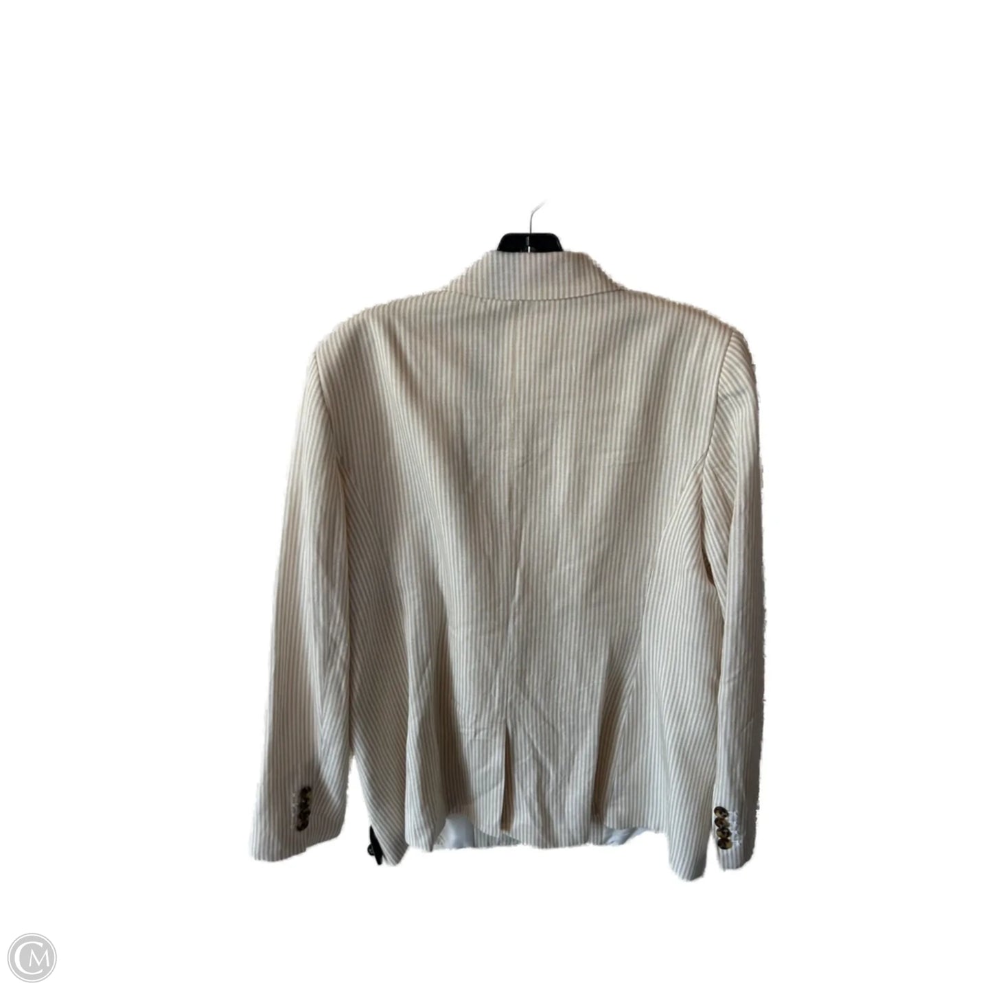 Blazer By Ann Taylor In Tan & White, Size: L