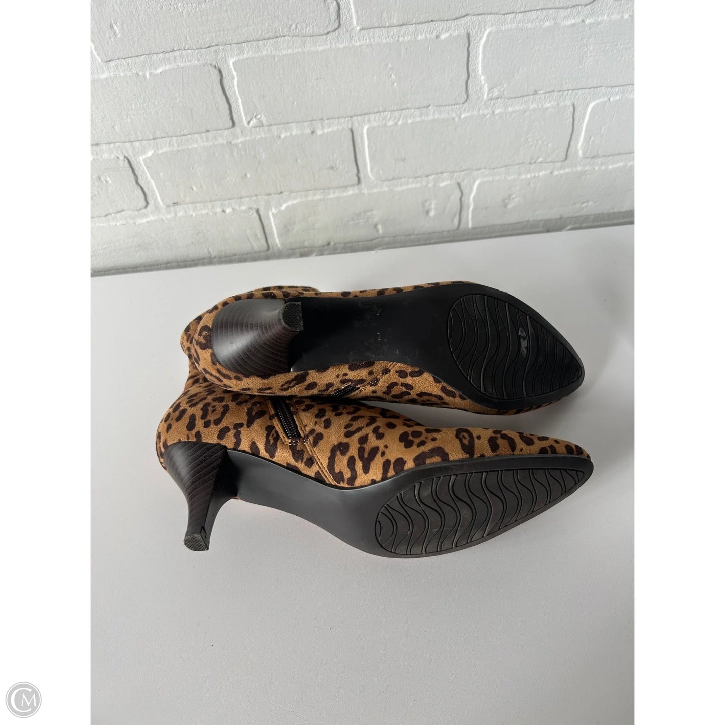 Boots Ankle Heels By Impo In Animal Print, Size: 9