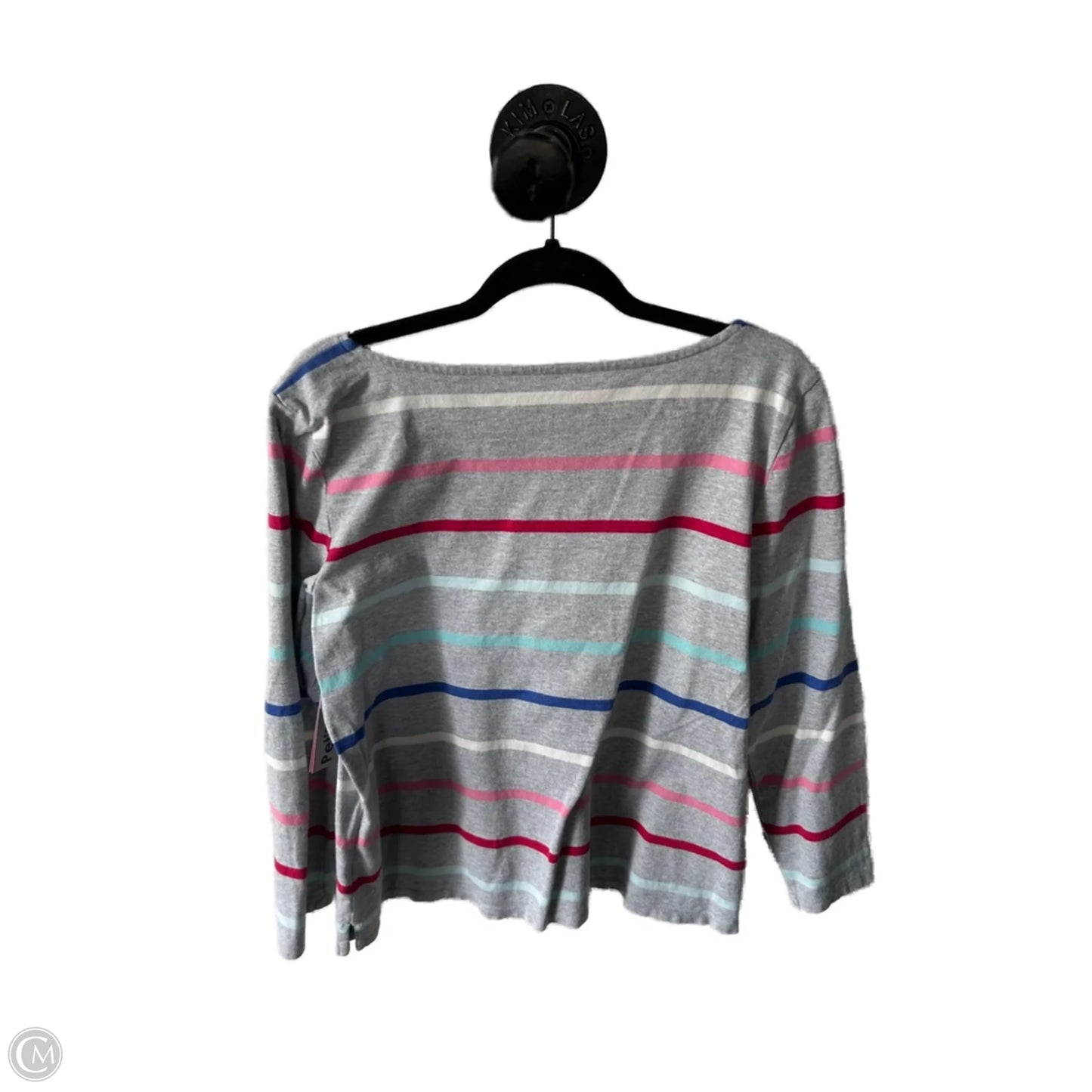 Top Long Sleeve By Talbots In Grey & Pink, Size: Lp