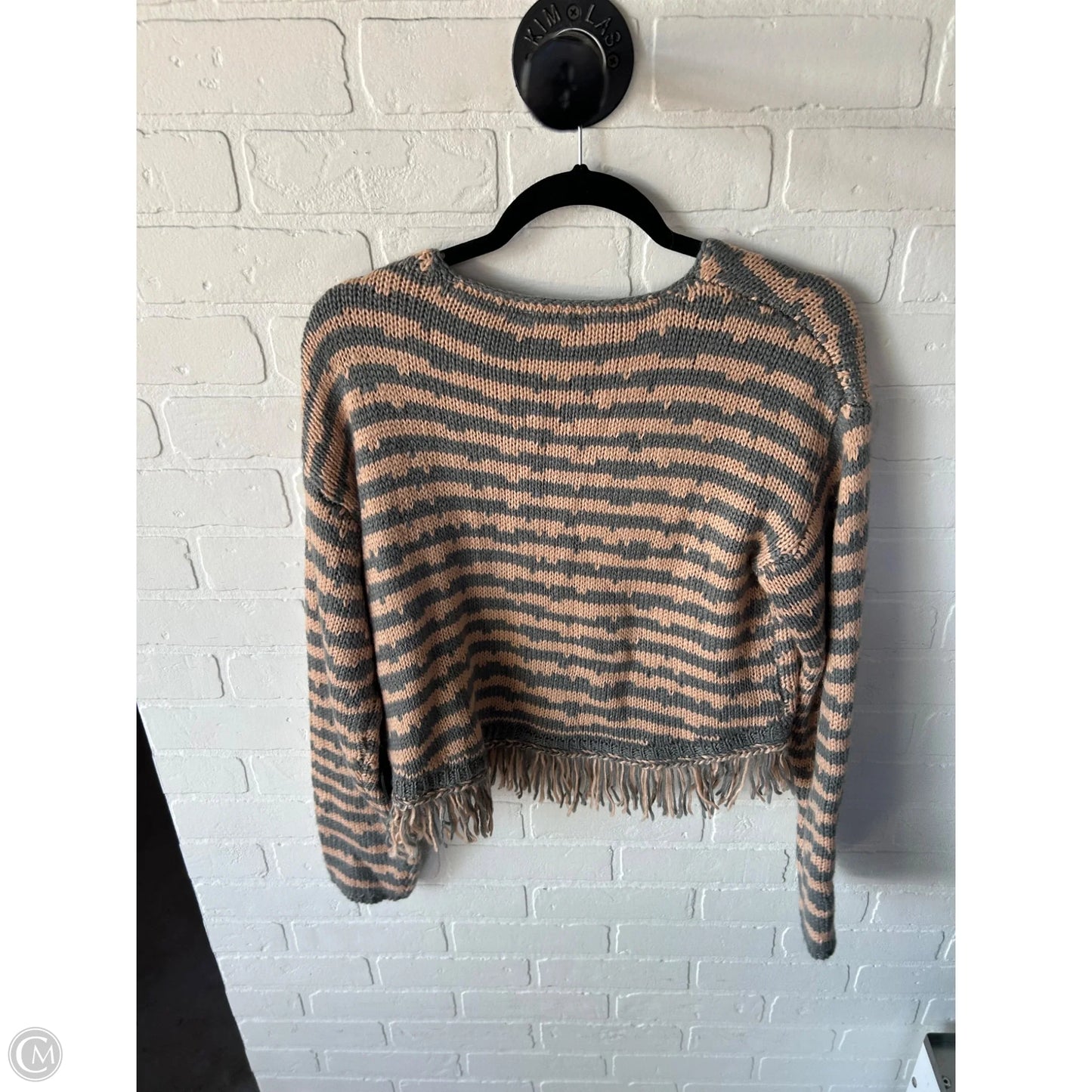 Sweater By Storia In Grey & Orange, Size: S