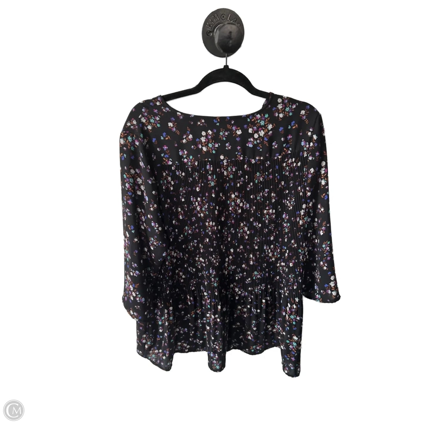 Top Long Sleeve By J. Jill In Black & Brown, Size: L