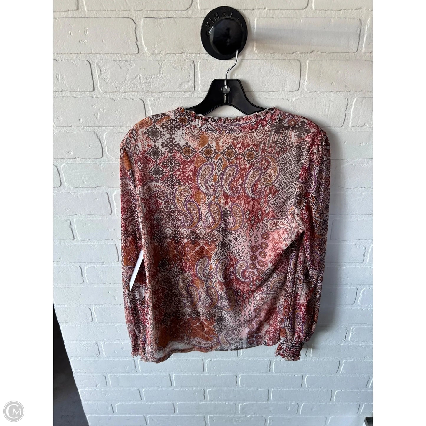 Top Long Sleeve By Indigo Rose In Brown & Orange, Size: S