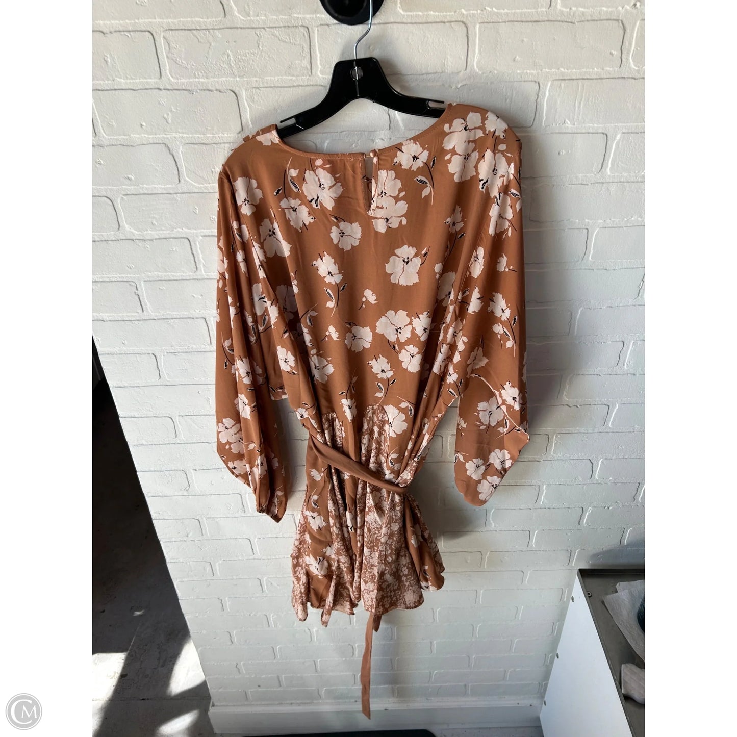 Dress Casual Short By Pink Lily In Brown & Pink, Size: L