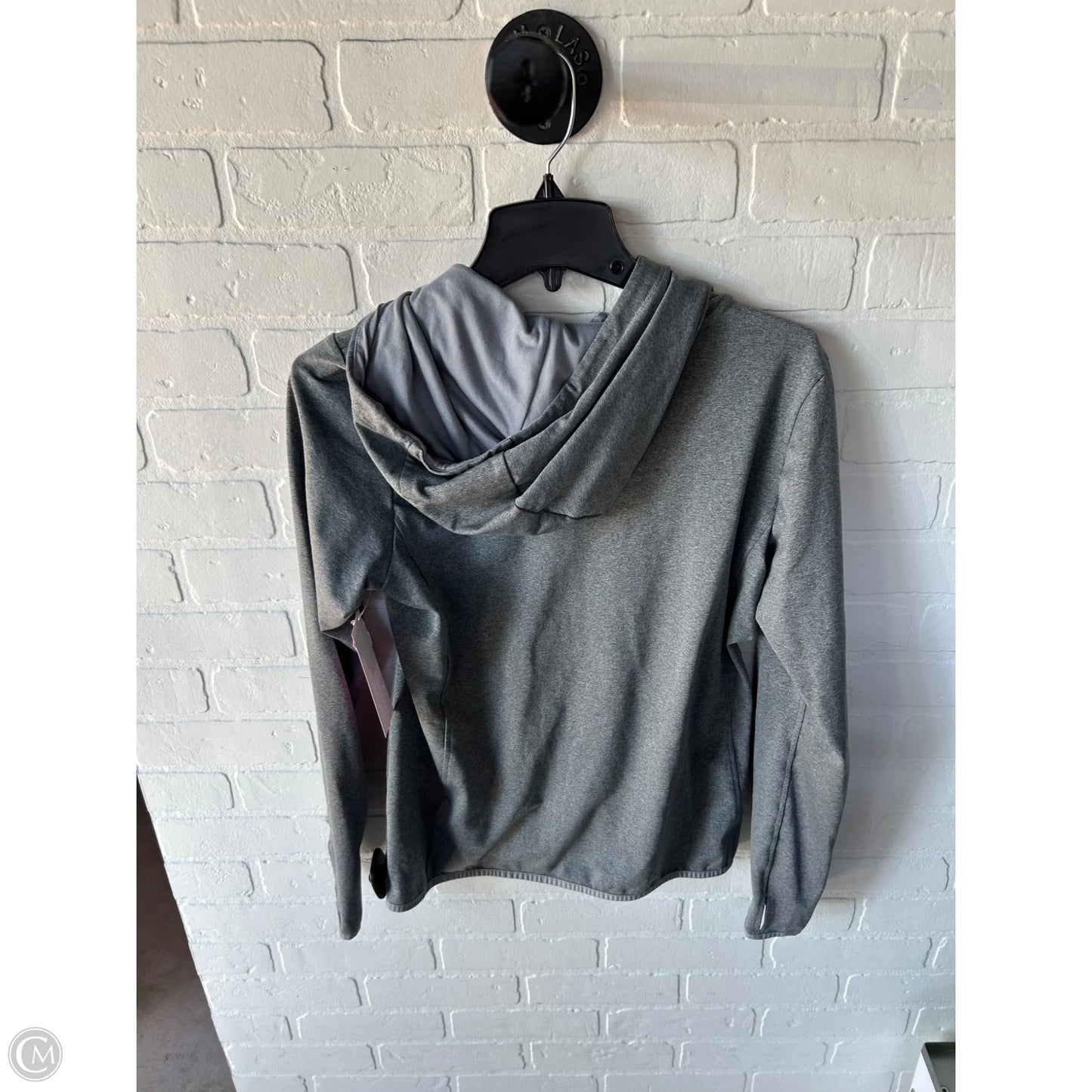 Athletic Sweatshirt Hoodie By The North Face In Grey, Size: M