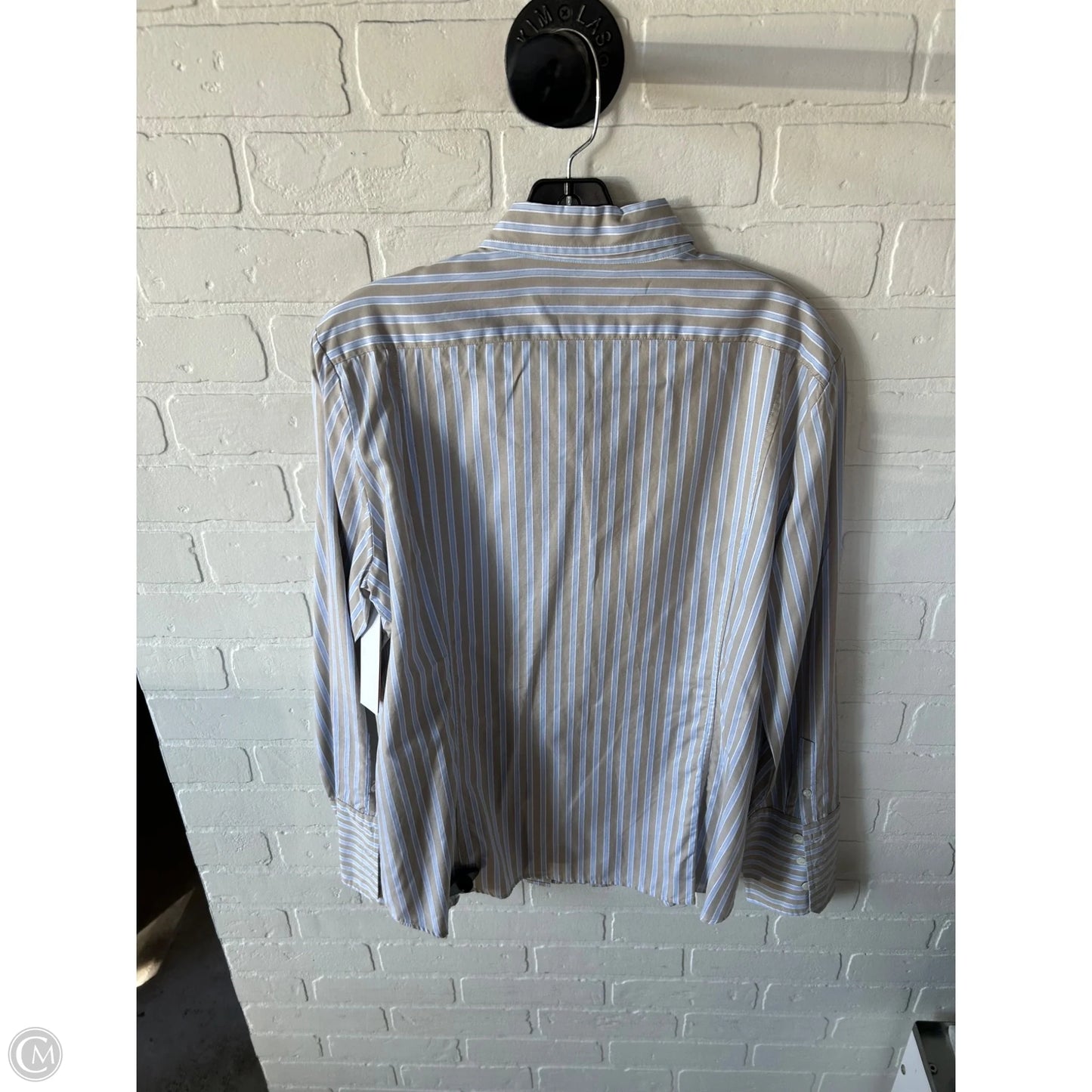 Top Long Sleeve Designer By Facconnable In Blue & Tan, Size: L