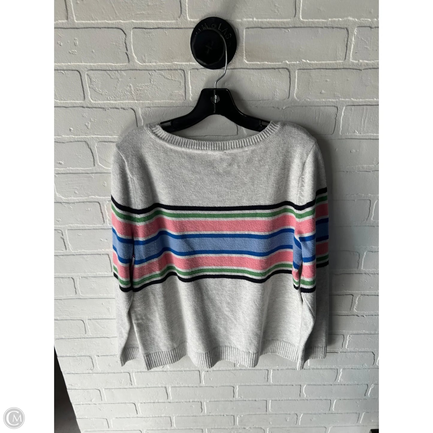 Sweater By Talbots In Grey & Pink, Size: Lp