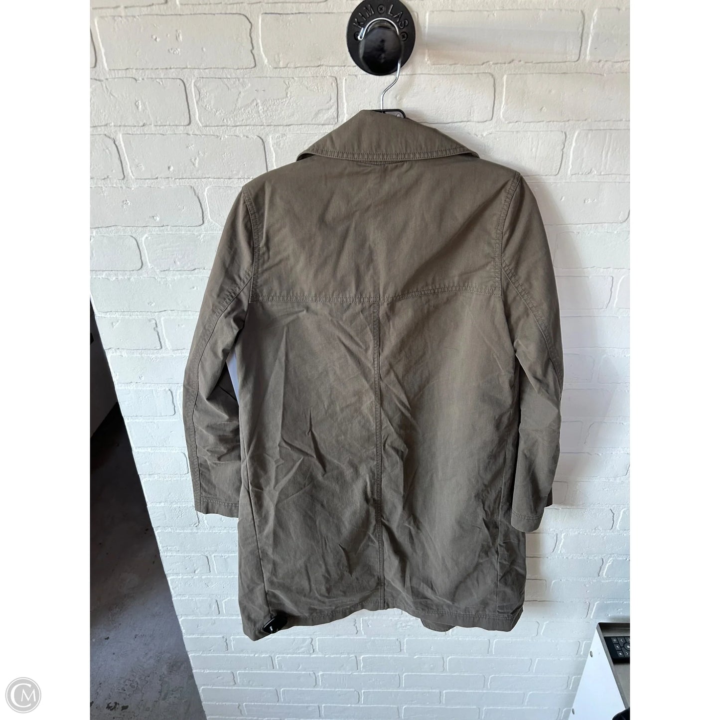 Coat Trench Coat By Babaton In Green, Size: Xxs