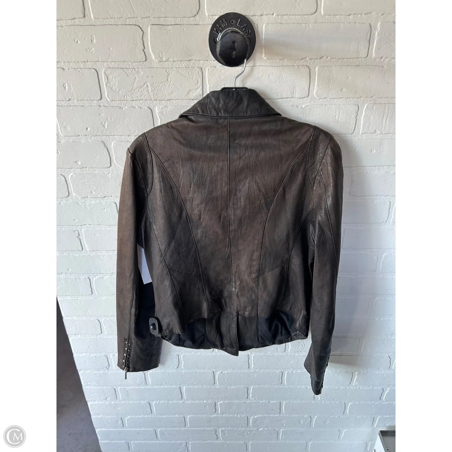 Jacket Moto Leather By Bernardo In Brown, Size: M