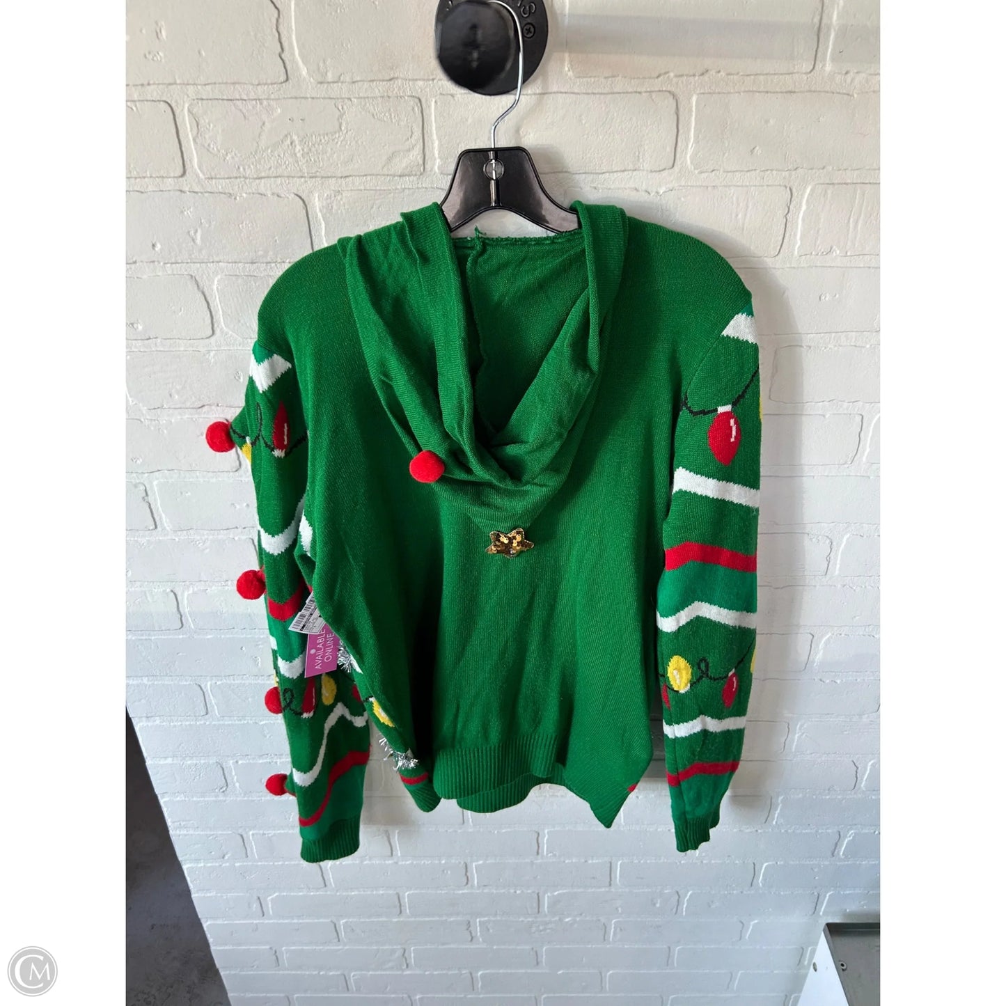 Sweater By Clothes Mentor In Green & Red, Size: S