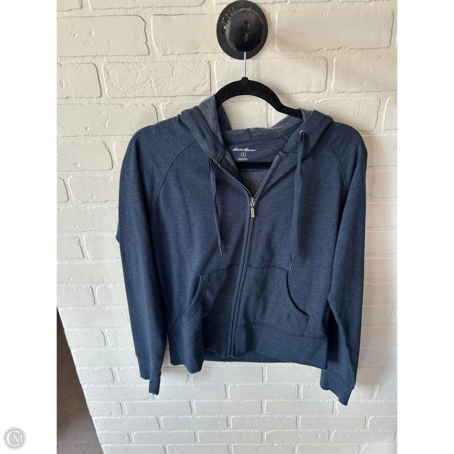 Sweatshirt Hoodie By Eddie Bauer In Navy, Size: S