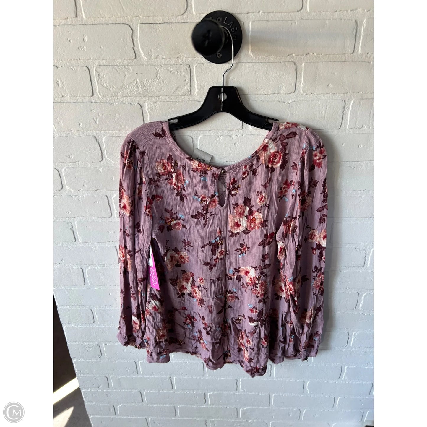 Top Long Sleeve By Knox Rose In Purple & Red, Size: M