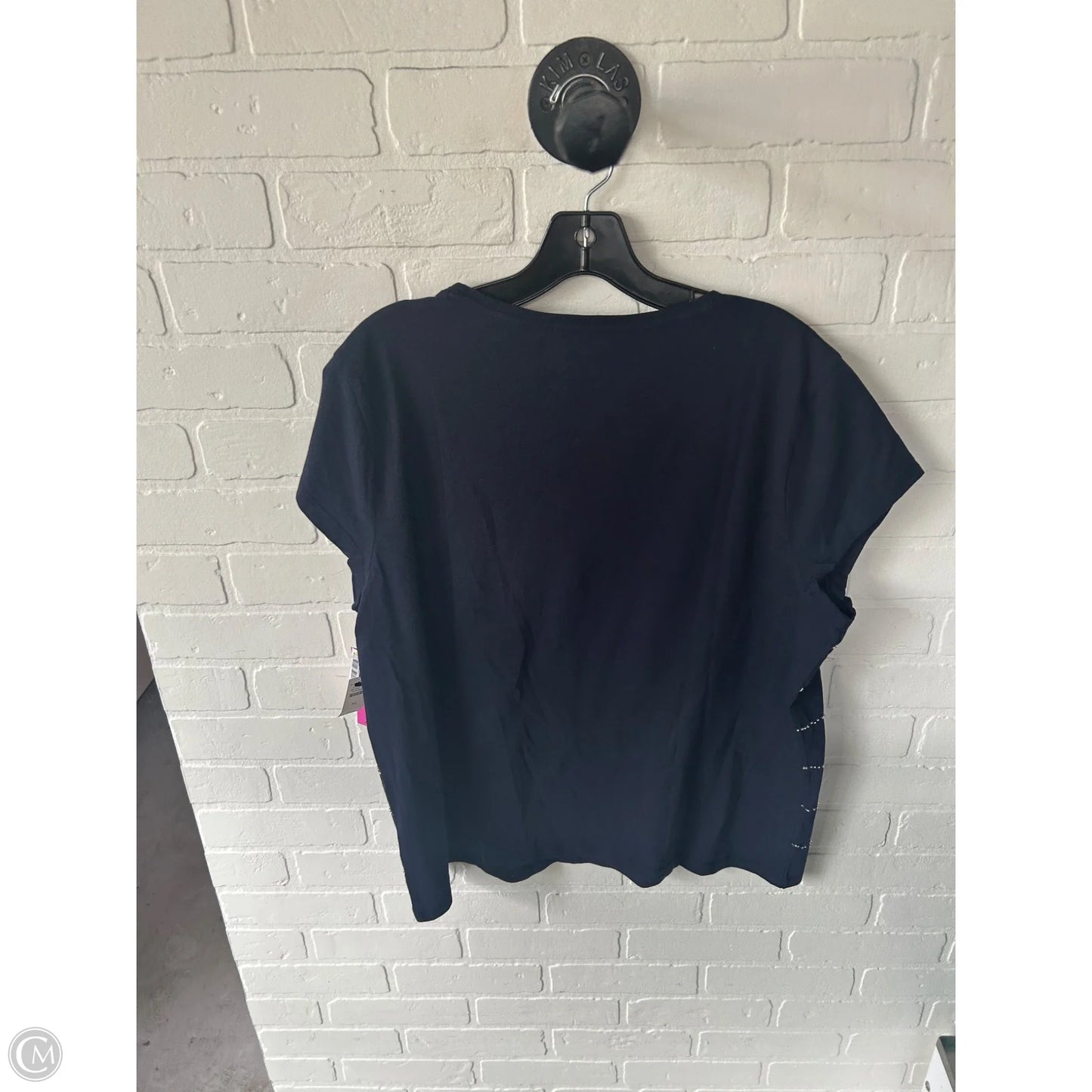 Top Short Sleeve By Talbots In Blue & Silver, Size: Xl