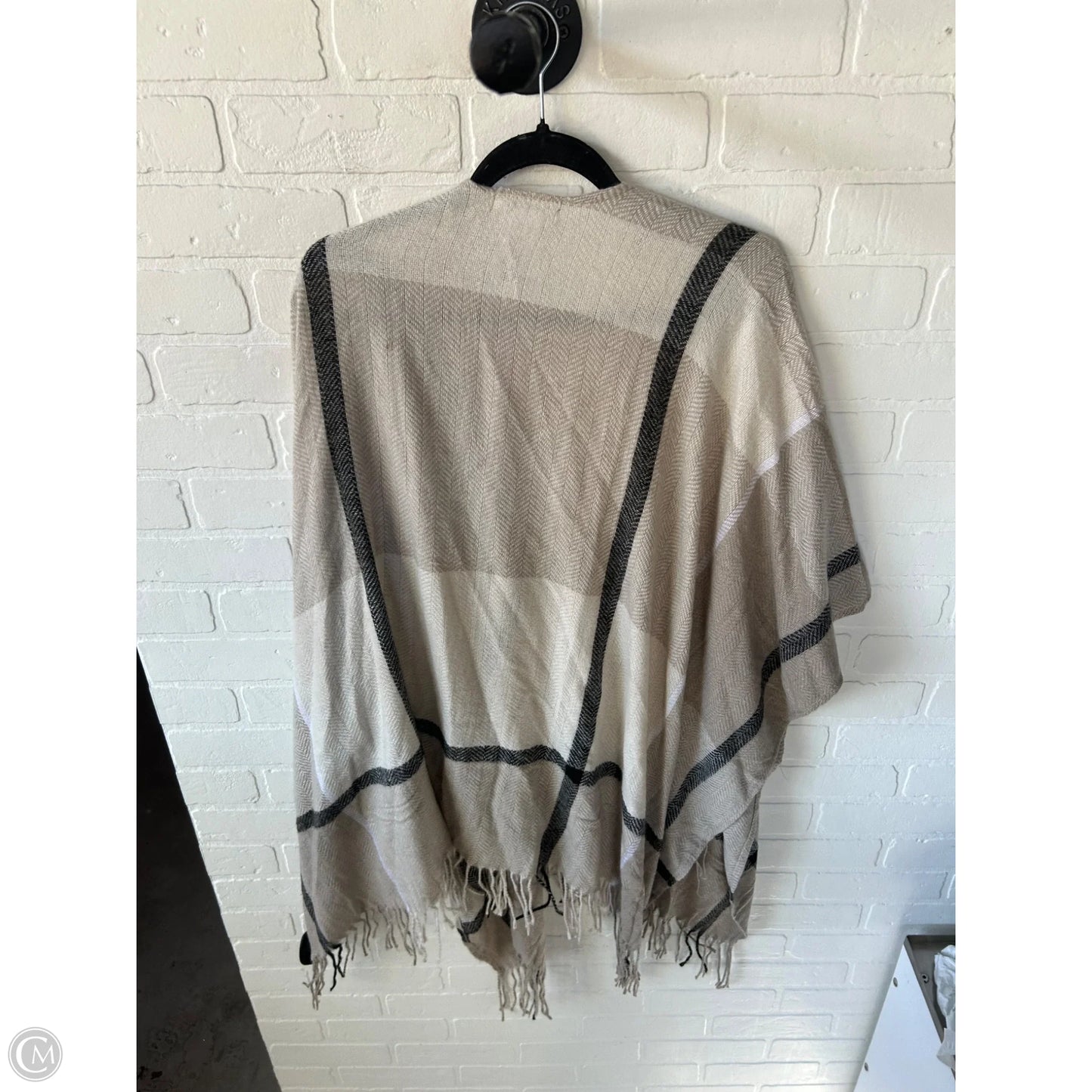 Shawl By Three Dots In Black & Tan, Size: Osfm