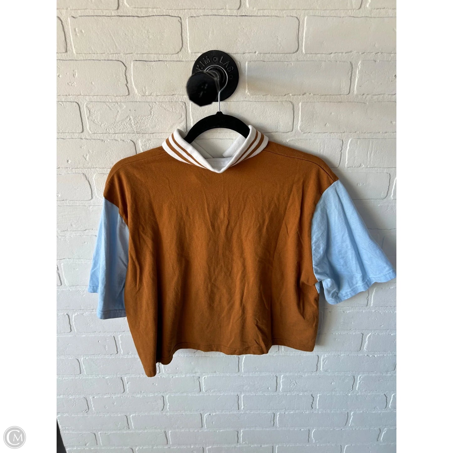 Top Short Sleeve By Wild Fable In Blue & Brown, Size: S