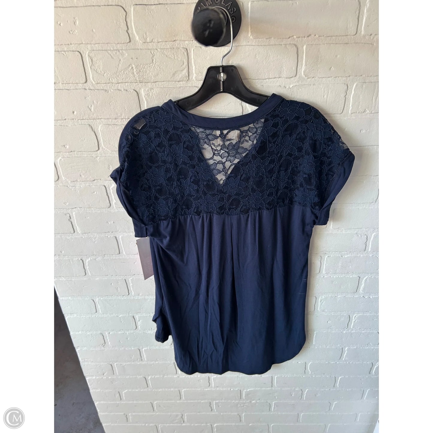 Top Short Sleeve By Cme In Navy, Size: S