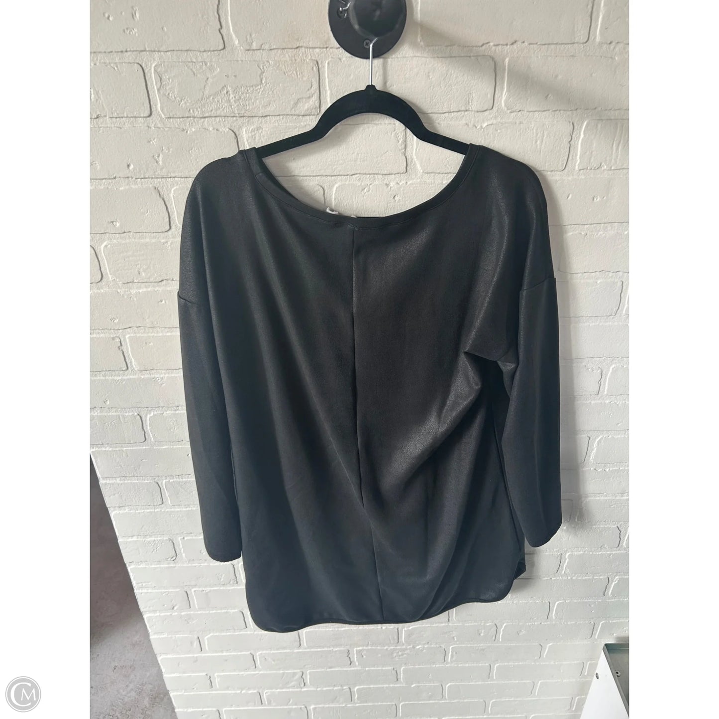 Tunic Long Sleeve By Cable And Gauge In Black, Size: L