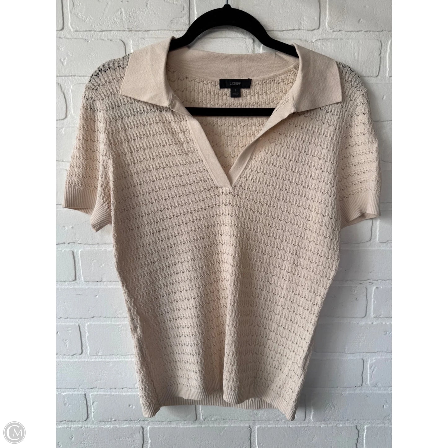 Top Short Sleeve By J. Crew In Cream, Size: S
