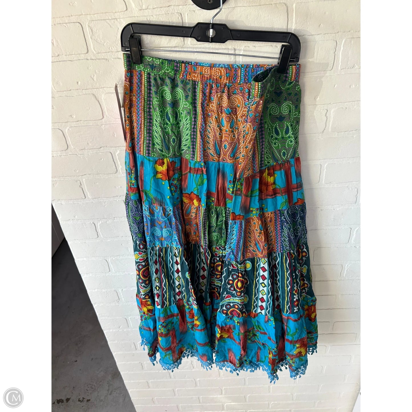 Skirt Midi By Cme In Blue & Orange, Size: 18