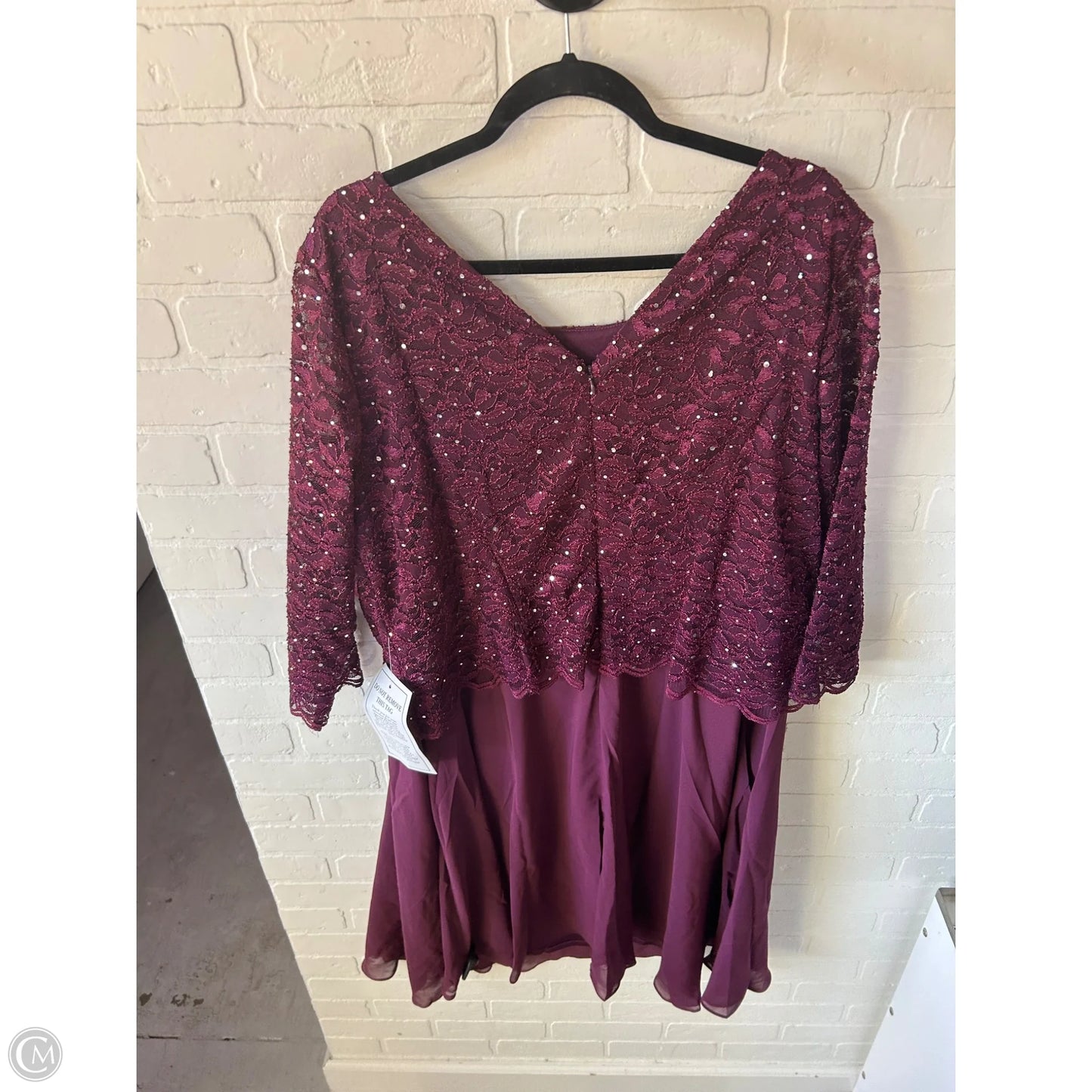 Dress Party Midi By Roamans In Purple & Silver, Size: 3x