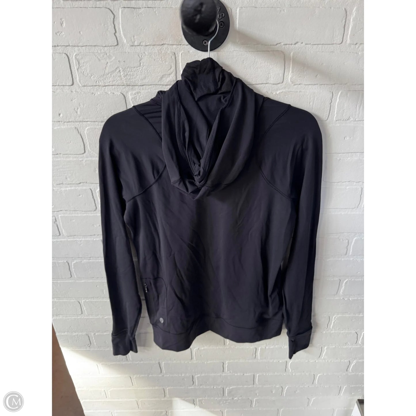 Athletic Top Long Sleeve Hoodie By Lululemon In Black, Size: S