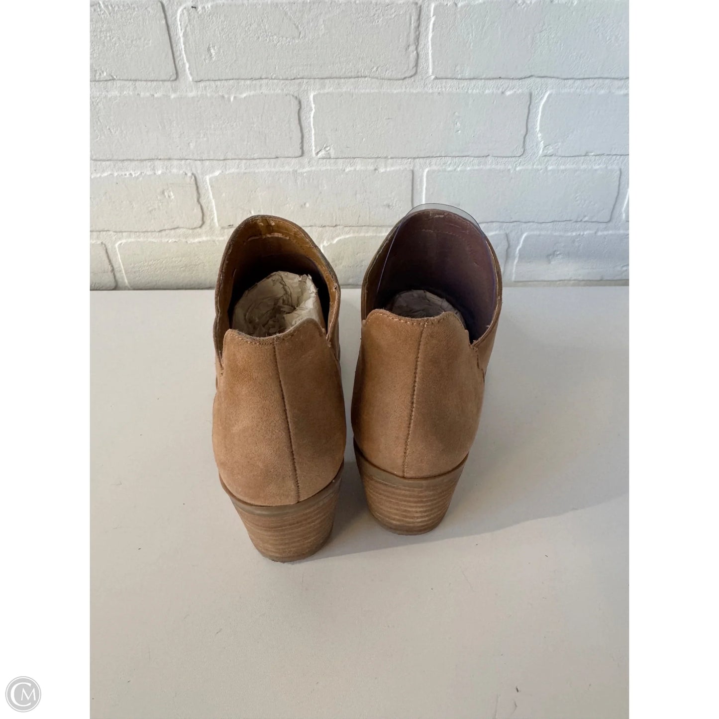 Boots Ankle Heels By Betsey Johnson In Brown, Size: 7.5