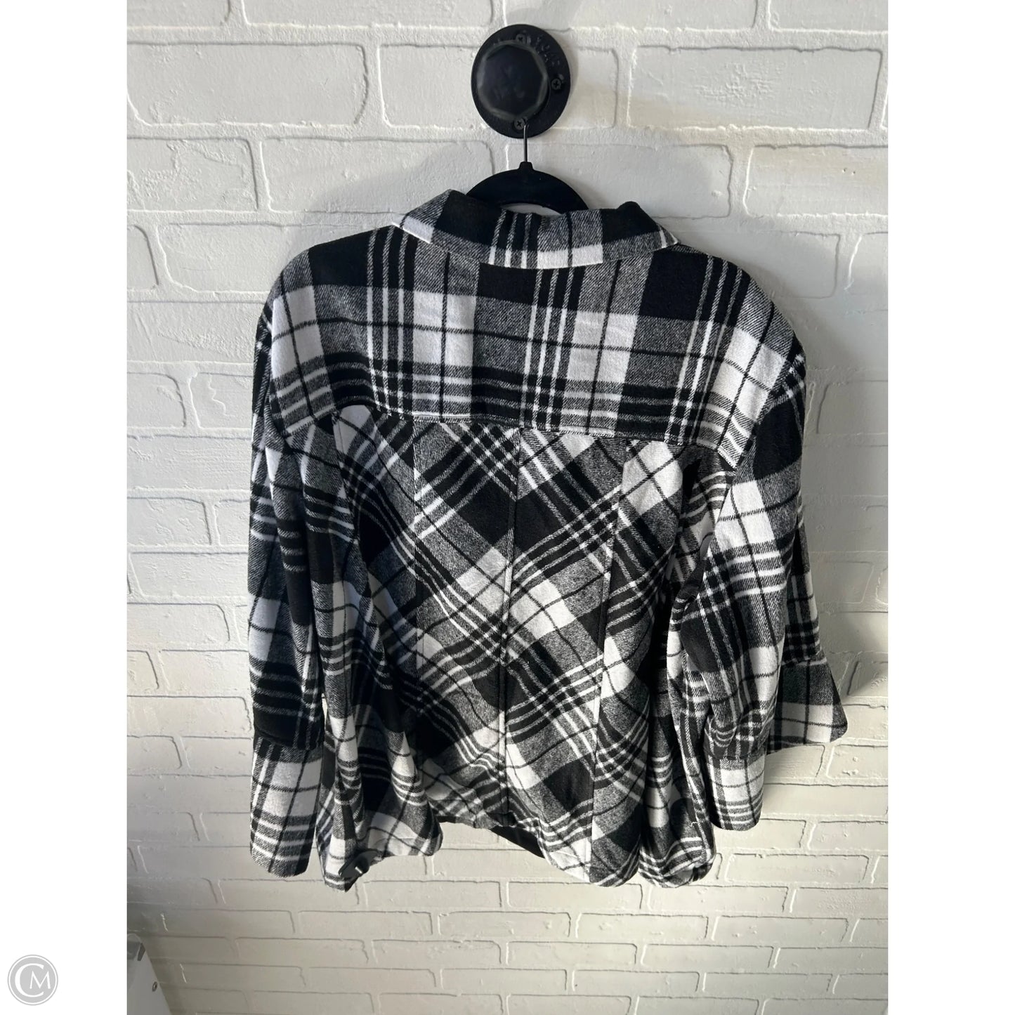 Jacket Fleece By Ali Miles In Black & White, Size: 3x