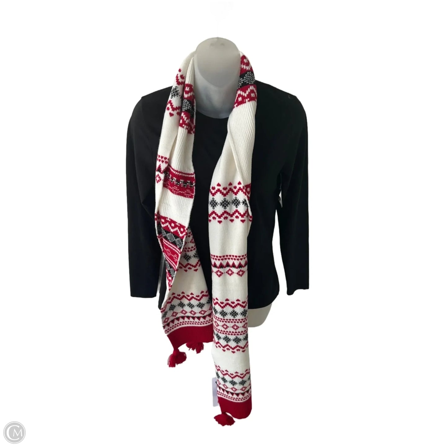 Scarf Winter By Talbots In Red & White