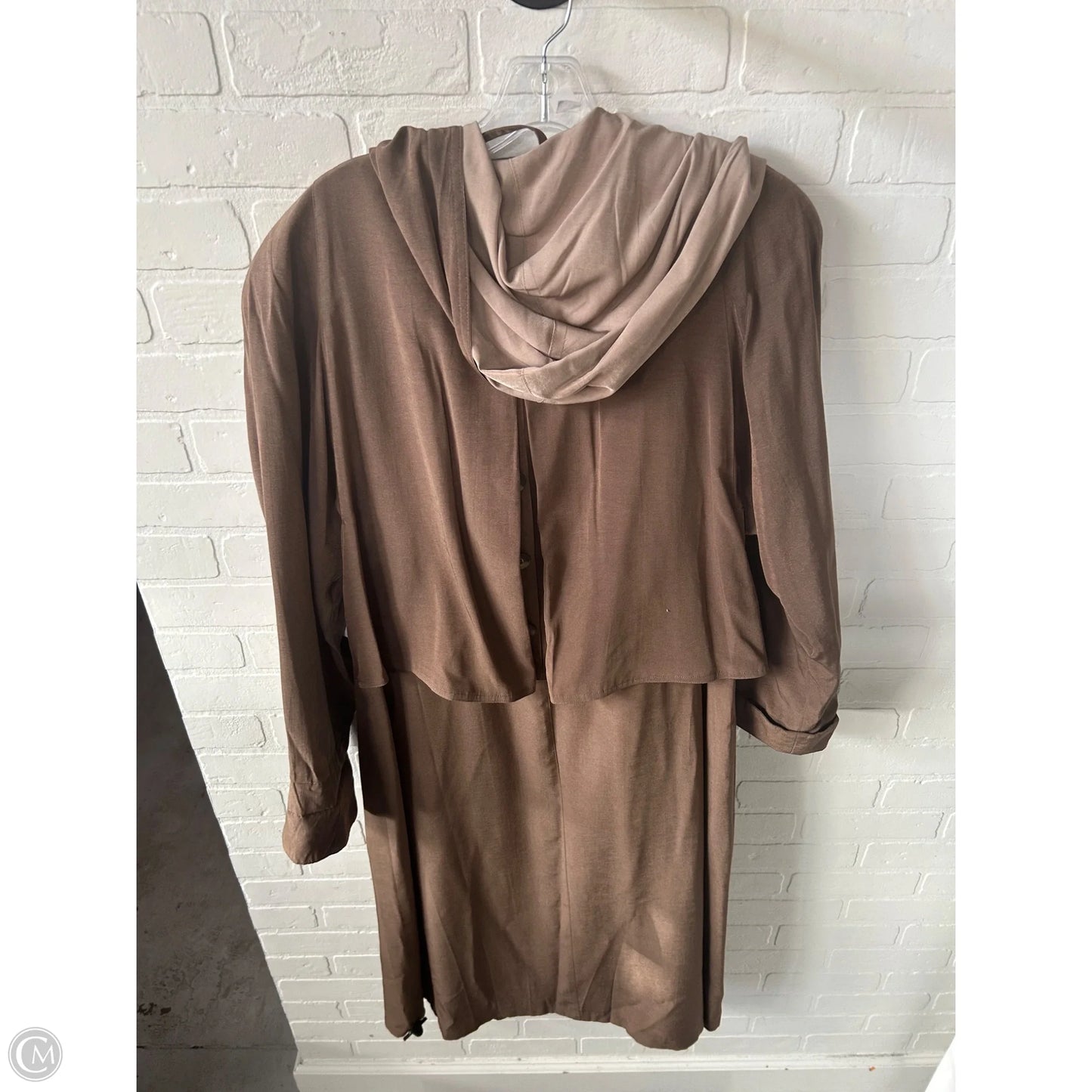 Coat Trench Coat By Jacqueline Ferrar In Brown & Tan, Size: M