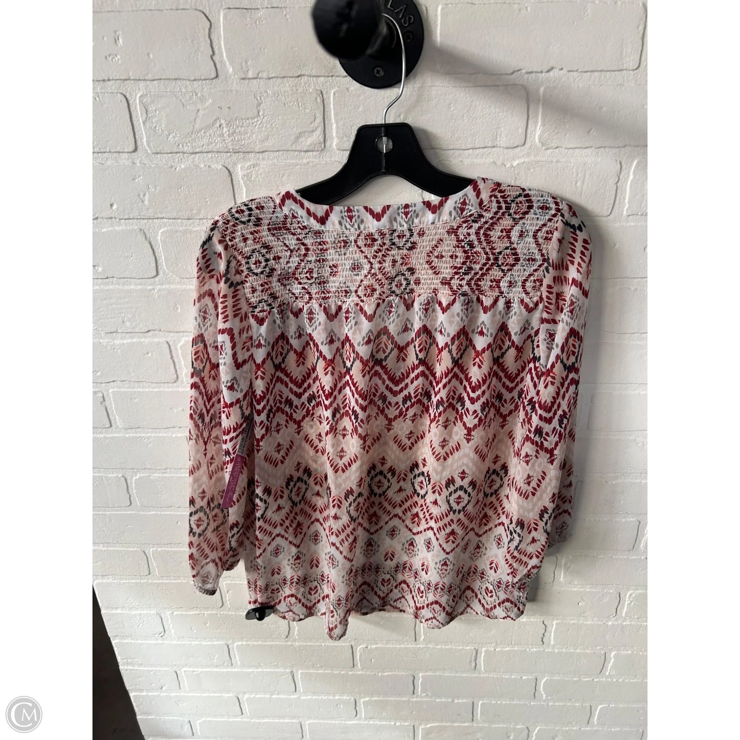 Top 3/4 Sleeve By Ann Taylor In Red & White, Size: Xs