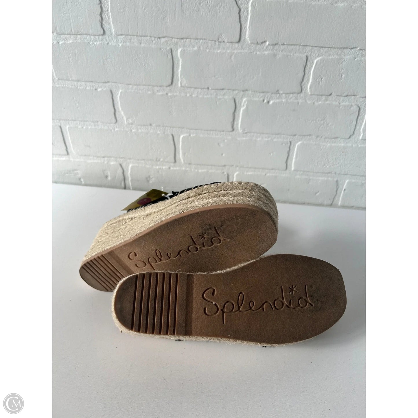 Sandals Heels Wedge By Splendid In Black & Tan, Size: 7