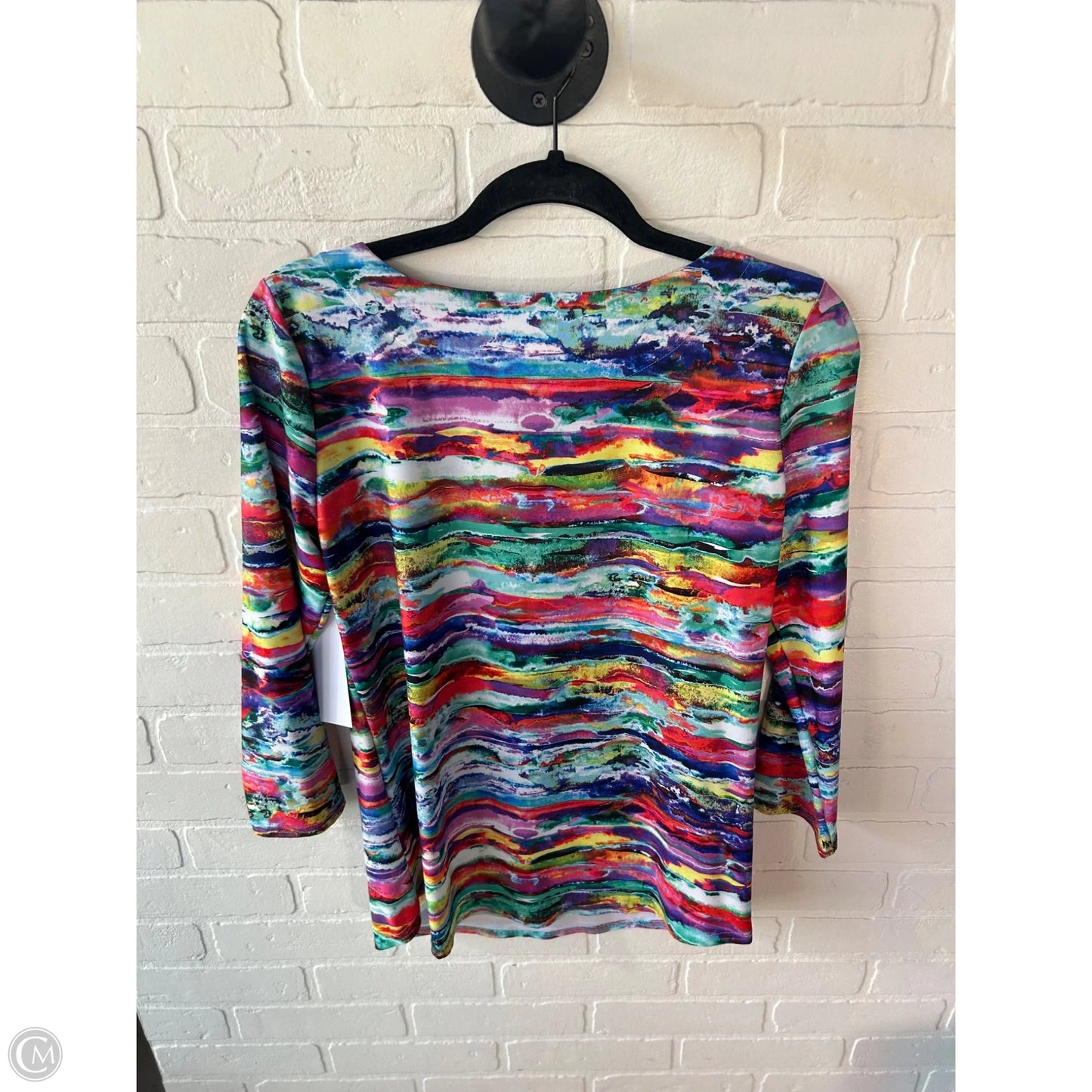 Top 3/4 Sleeve By Peck And Peck In Multi-colored, Size: M